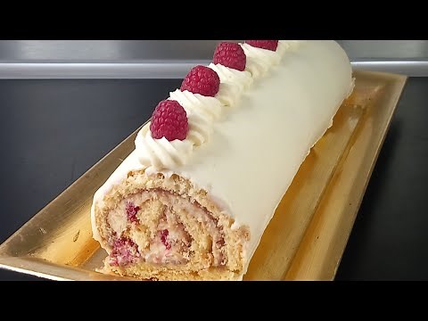 Recette bûche au chocolat blanc framboise