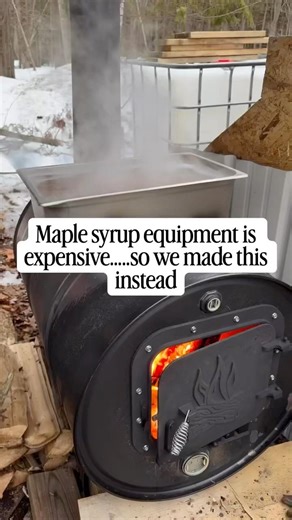 Maple syrup equipment is expensive….so we made this instead. #maplesyrup #homestead