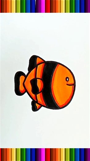 Easy Fish Drawing Step by Step 😍💕🐟🐠🐡 #viral #art #shorts