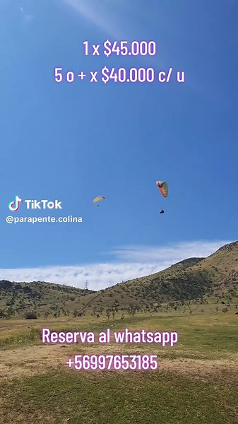 Vuelos de Parapente en Colina, Santiago, Chile