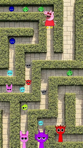 Peppa Pig Eats Only All Sprunki In Labyrinth #sprunki #animation