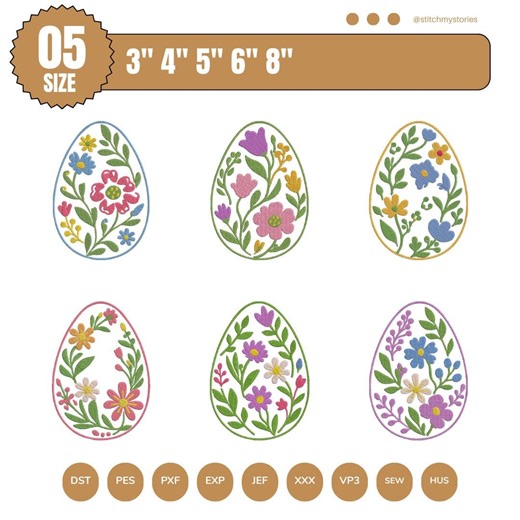Vintage Easter Egg Embroidery Bundle | Digital File - Etsy