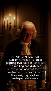 Benjamin Franklin invented bifocals out of diplomatic necessity. | The History Page