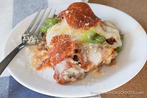 Crockpot Crustless Pizza Recipe- Keto - Low Carb