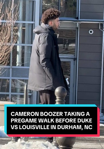 Cameron Boozer taking a pregame stroll before the Duke Blue Devils’ matchup with the Louisville Cardinals in Durham, North Carolina @Duke Basketball @Duke University #CameronBoozer #Duke #DukeBasketball #DukeBlueDevils #Basketball
