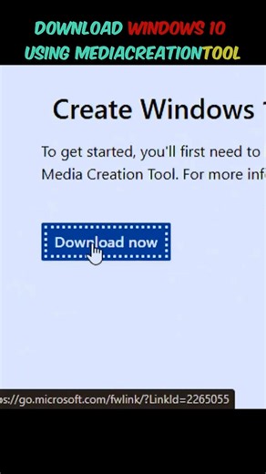 How to Download Windows 10 ISO File Using Media Creation Tool | Easy Guide #Shorts #windows10 🚀