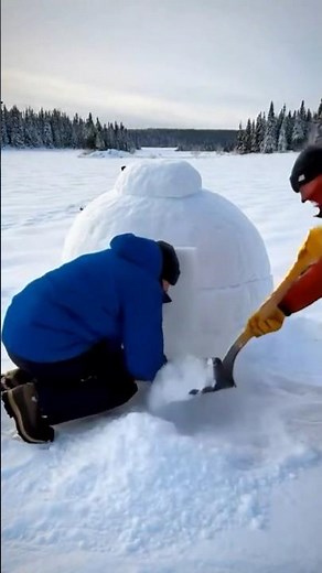 Building a Survival Igloo From Scratch #diy #satisfying #asmr
