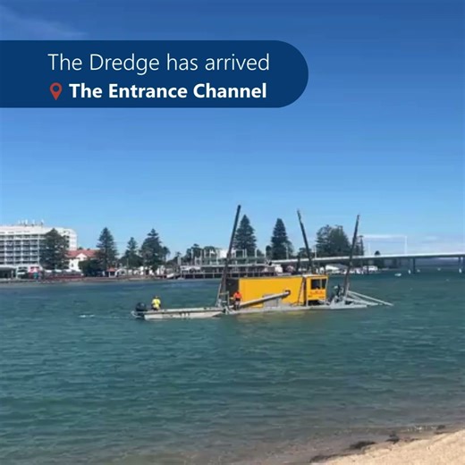 🚧 The Dredge has officially arrived and has commenced work at The Entrance Channel ✅ This program also aims to provide sand for beach nourishment and allow Council to improve access to Karagi Spit, to reduce erosion of the northern shoreline. While dredging is only one part of broader flood preparedness measures, it forms part of Council’s ongoing commitment to managing the Tuggerah Lakes estuary. 👉 Keep an eye out on our social and on our project page to keep up to date with the latest status