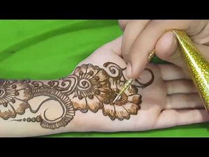 New Easy and Simple Floral Arabic Henna design for hands | Step By Step Tutorial