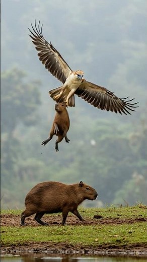 Philippine Eagle Dives on Capybara in Stunning Jungle Hunt #PhilippineEagle #JungleHunt #Capybara