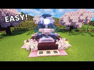 Minecraft: How to Build a Fountain Tutorial I Cherry Blossom