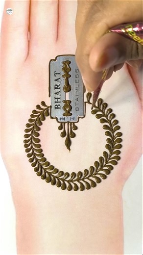 Easy simple mehndi design using balde & bangles #mehndi #shortsfeed #shorts #youtubeshorts