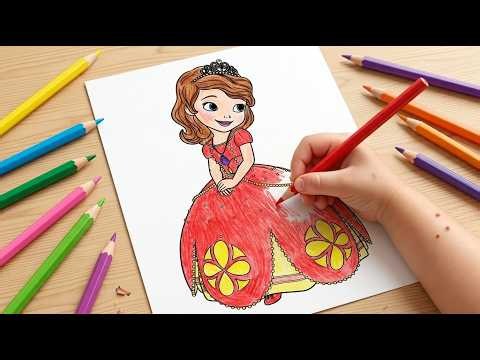 Princess Coloring Page for Kids | Learn Colors | Easy Princess Drawing & Coloring Book