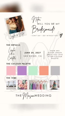 Editable Canva Wedding Party Proposal Template, Bridesmaid Request, Maid of Honor Groomsman Bridal Information Card, Digital Download - Etsy