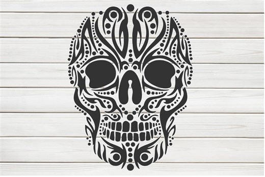 Large Sugar Skull Stencil Model Template Design Print, Digital Download Clipart Graphic for Dyi Craft Wall Furniture Deco , SVG, PNG, DXF - Etsy