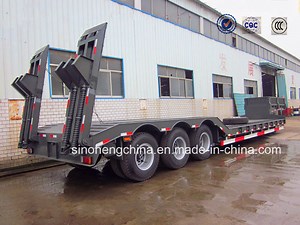 [Hot Item] 30 Ton Low Bed Flatbed Semi Truck Trailer 3 Axles