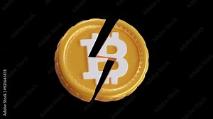 3D Animation of Bitcoin Halving Impact on Price | Alpha Channel