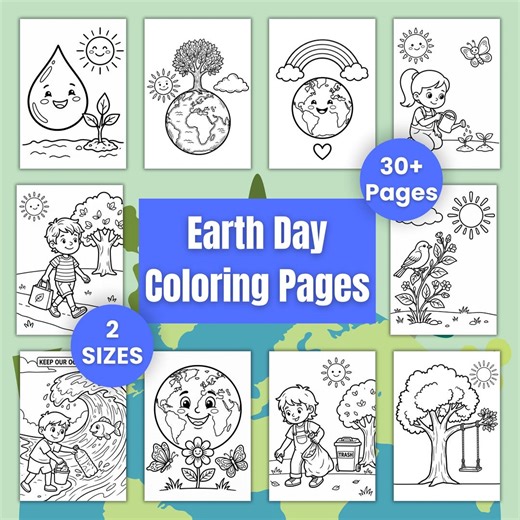 Earth Day Coloring Pages for Kids, 30+ Eco Friendly Coloring Sheets, Earth Day Activities, Preschool Kindergarten Homeschool Worksheets - Etsy
