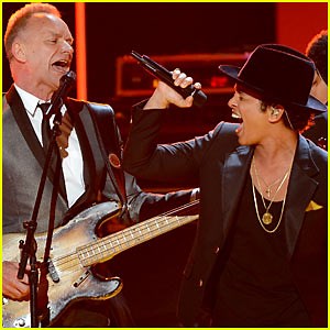 Bruno Mars & Sting: Grammys 2013 Performance – WATCH NOW!