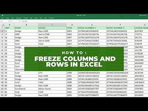 How To : Freeze Columns and Rows in Excel
