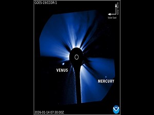 Out of this world! The Compact Coronagraph (CCOR1) instrument on the National Oceanic and Atmospheric Administration (NOAA)'s GOES-19 satellite caught a glimpse of Venus and Mercury this morning as it was monitoring the sun's corona. Check out the latest imagery from CCOR-1 here: https://www.swpc.noaa.gov/products/coronagraph | NOAA Satellite and Information Service