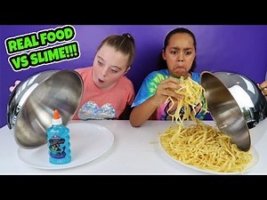 REAL FOOD VS SLIME CHALLENGE!! - Videos For Kids