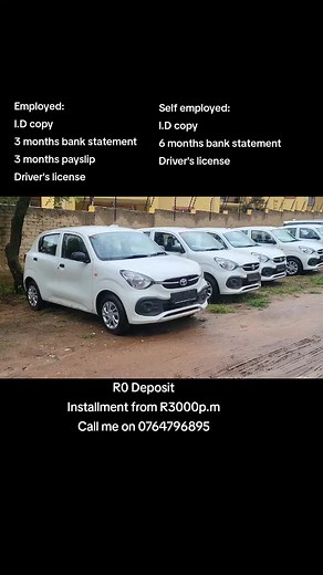 Rent to Own Cars in South Africa with No Deposit