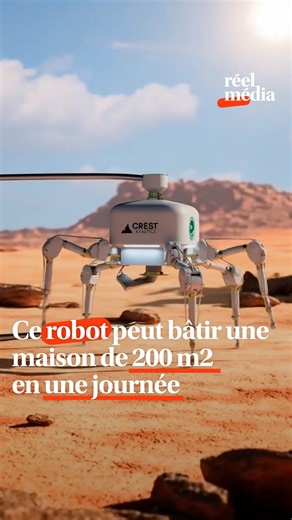 15K views · 121 reactions | Cette araignée robotique est capable de construire une maison de 200 mètre carré en une journée, sur Terre comme sur la Lune. | Réel média | Facebook