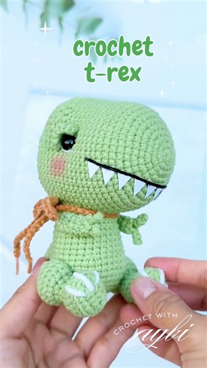 Crochet T-Rex Dinosaur #crochet #crochetpattern #amigurumi #crochettutorials #amigurumicrochet