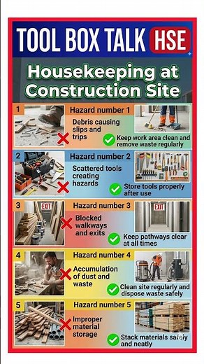 House Keeping at Construction Site // Tool Box Talk // Construction Safety