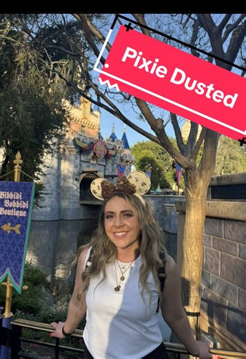 I've been sprinkled with pixie dust, folks! ✨ Swing by the Bibbidi Bobbidi Boutique on your next Disney adventure for a sprinkle of magic! 🥹 #disneytravelagent #disneylandcalifornia #bippityboppityboutique #disneymagic