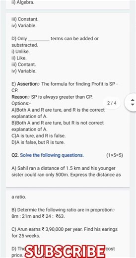 DAV | CLASS 6 | MATHS | PRACTICE PAPER | 2025 - 2026.