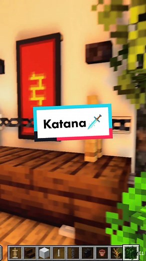 How to make a Katana in Minecraft🗡️🗡️ // #minecrafttutorial #minecraft #mcpe #minecraftbuilding #minecraftmemeshacks #minecraftbuildingideas