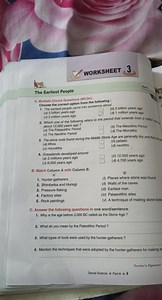 WORKSHEET 3.The Earliest PeopleA. Multiple Choice Questions (... | Filo