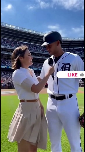 Baseball Player Gets Surprise Kiss After Interview, Viral Moment #Shorts #Viral