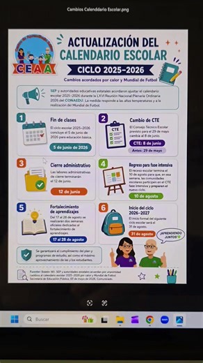 Cambios al Calendario Escolar Ciclo 2025 2026 Educación Básica Cierre ciclo 5 de junio #cte #ceaa #consejotecnicoescolar #programaanalitico #cicloescolar