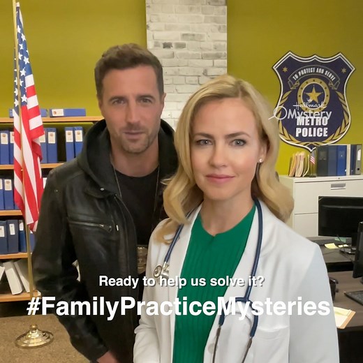 Brendan Penny and Amanda Schull are here to remind you of their all new movie, "Family Practice Mysteries: Coming Home," premiering Friday at 9/8c! | Hallmark Mystery