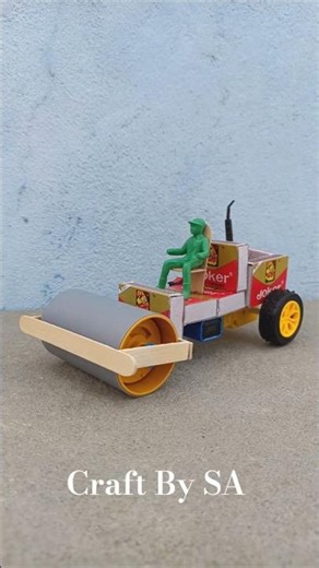 DIY Mini Road Roller | Matchbox & Cardboard Toy | Creative Handmade Model