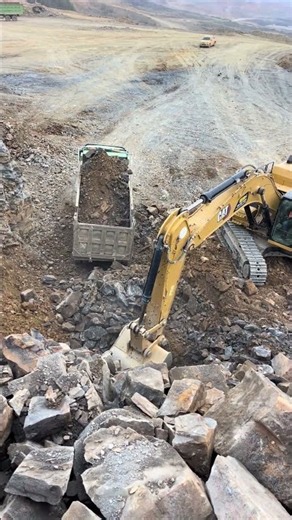 CAT 349 Excavator Digging Soil | Heavy Equipment Working