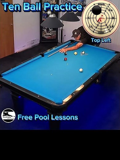 10 Ball break shot w/tip locator (Free Pool Lessons)