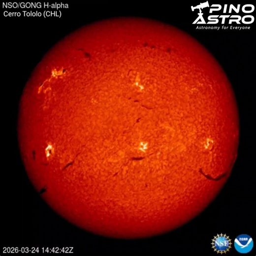 Sun in H-alpha: March 24, 2026 #PinoAstro