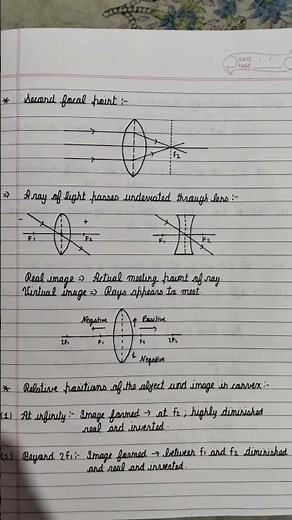 Class 10 ICSE physics chapter 5 Refraction through a lens written notes #icseboard