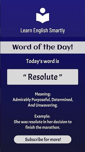 Resolute meaning | Word of the Day #LearnEnglishSmartly #easyenglisheveryday
