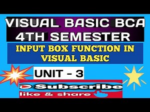 Input Box function in visual basic