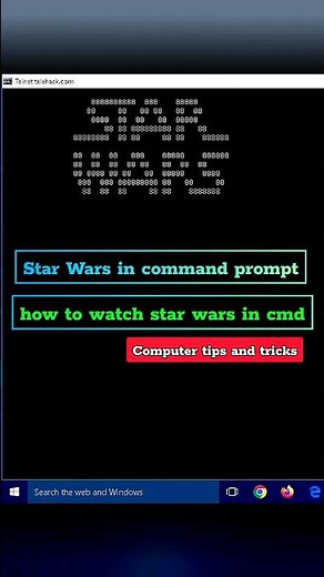 how to watch star wars in cmd || star wars in command prompt #shorts #cmd #starwars