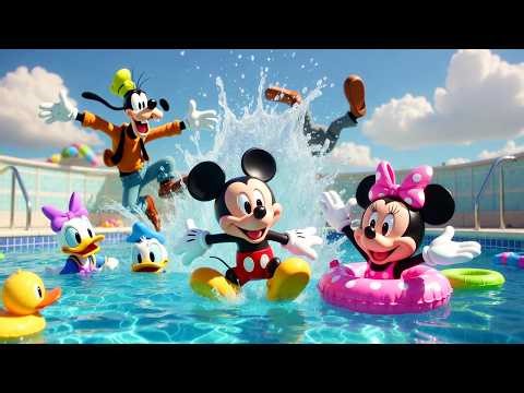 Mickey & Minnie Swimming Pool Adventure 🏖️ Big Fun Day with Friends! #mickeymouse #cartoonforkids