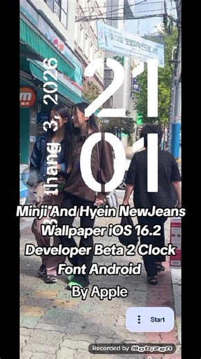 Minji And Hyein NewJeans Wallpaper iOS 16.2 Developer Beta 2 Clock Font Android By Apple