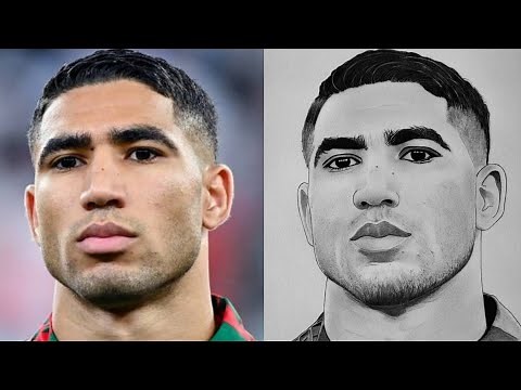 How to draw Achraf Hakimi | Footballer Drawing Tutorial | YouCanDraw