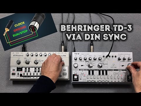 How To Synchronize A Behringer TD-3 Via DIN SYNC! Roland TB-303, TR-606
