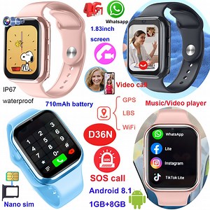 [Hot Item] Latest Launched LTE Android 8.1 Student Smart watch GPS tracker with Geo-fence Alerts for Personal Security D36N
